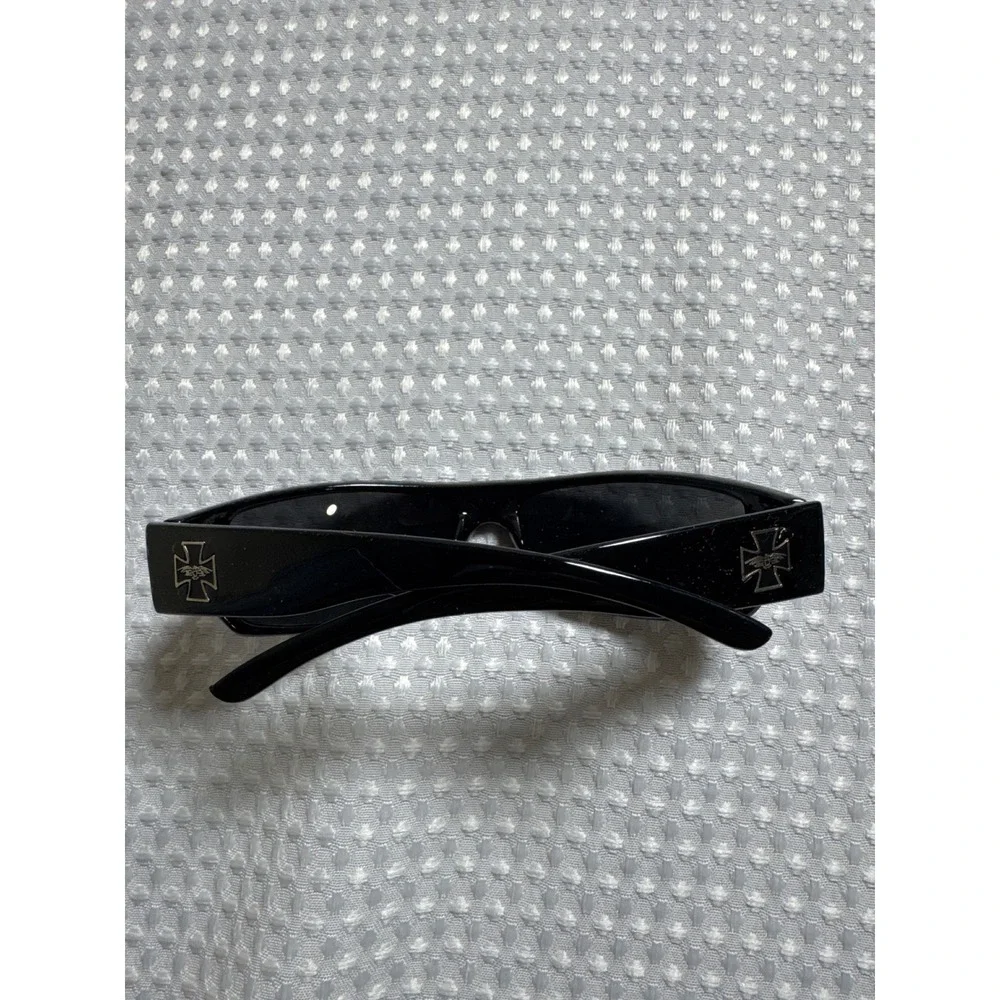 Choppers Sunglasses Mens CHP-02 Black Biker Wrap Cross NWOT